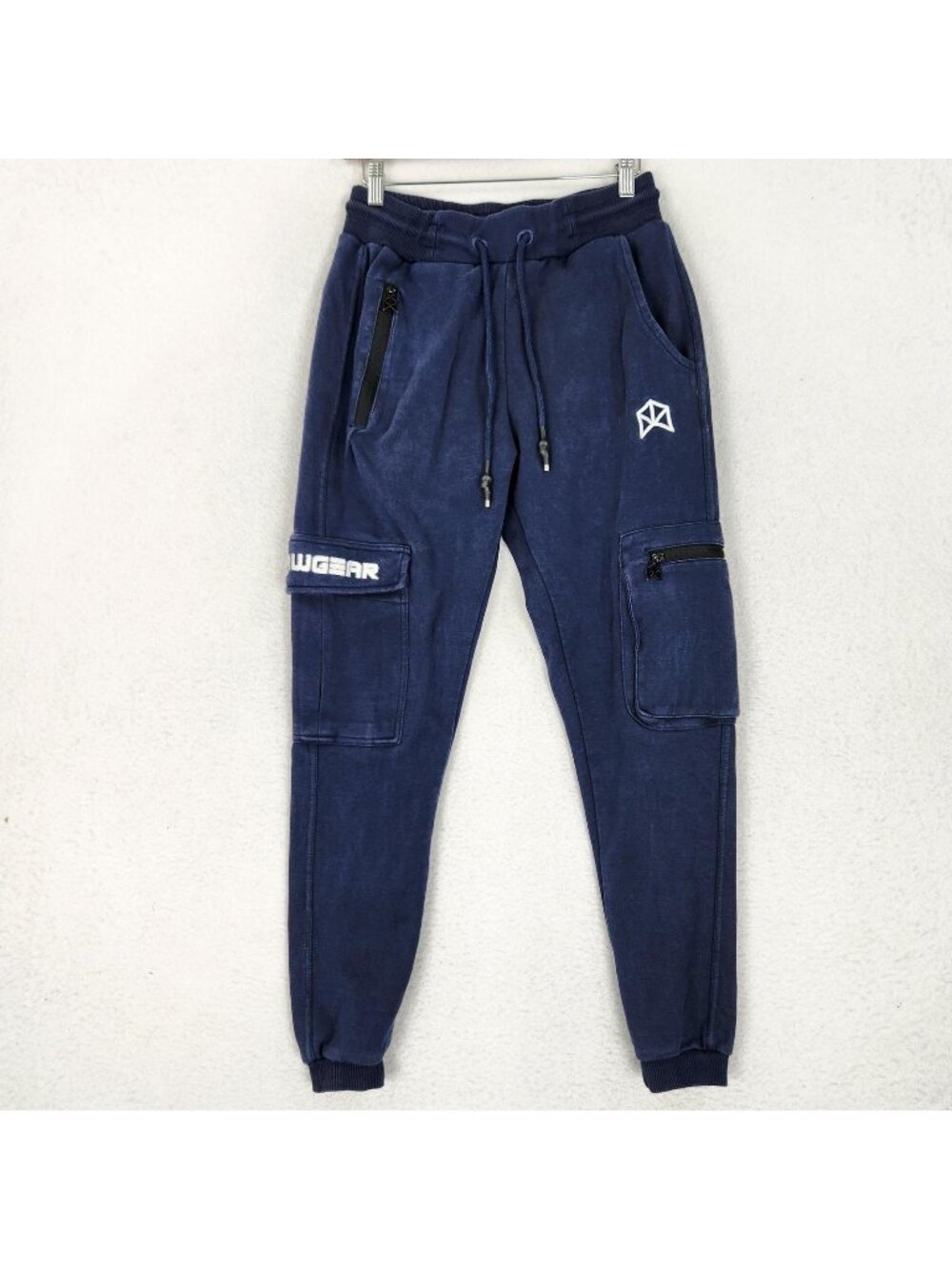 RAWGEAR Pants Mens Small Blue Cargo Jogger Sweatpants French Terry Utility